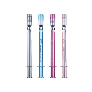 Logo personalizzato simpatico cartone animato Design 0.5mm larghezza di scrittura siringa Gel penna <span class=keywords><strong>blu</strong></span> rosa rosso con corpo in plastica per uso promozionale - Product Image 1