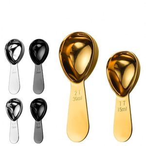 Heart-Shaped Stainless Steel <b>Measuring</b> <b>Spoon</b> 15ml 30ml Graduated Modern Minimalist for Coffee Bean Milk Powder Tea Baking - Product Image 2
