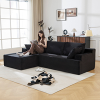 Canapé d'angle modulable sans cadre en forme de L, compressé, avec mousse à mémoire de forme, pour hôtel et appartement, 3 places