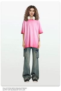 T-shirts vintage streetwear en gros, T-shirt unisexe oversize délavé à l'acide pour hommes - Product Image 4