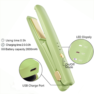 Piastra per capelli ricaricabile USB portatile Mini Wireless con rivestimento in ceramica - Product Image 4