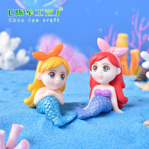 陈军发卡美人鱼景观diy盆景多汁装饰塑料pvc鱼缸装饰艺术和craf - Product Image 1