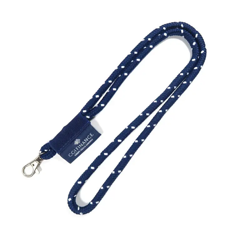 Corda de pescoço para alças de alta qualidade, logotipo personalizado, corda redonda, cordão com chaveiro de etiqueta