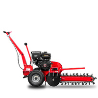 Trancheuse agricole à main 600mm de profondeur réglable équipement de tranchée 420cc trancheuse 27 lames en alliage de carbure trancheuse