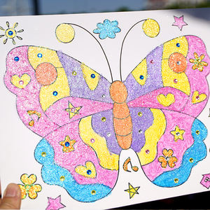 Marchio WINGART su misura giocattoli da <span class=keywords><strong>disegno</strong></span> Girly butterfly 6 colori per bambini dipingono per numero tela Art Painting Kit per bambini - Product Image 6