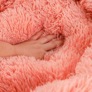 Luxe op maat gemaakte katten- en hondenbedden, wasbaar, zacht, pluizig kussen, effen patroon, rond, pluche dierenbed voor honden en katten - Product Image 5