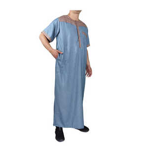 Venta al por mayor estilo marroquí seis colores hombres manga corta islámica Thobe - Product Image 2