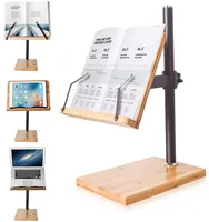 Bambus Bücher ständer Höhe Verstellbarer Bücher ständer Lese rest Bücher halter Kochbuch halter
