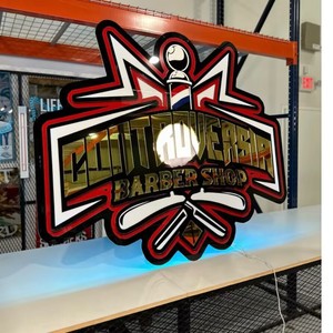 Creare insegne on-line 3d acrilico specchio segni di finitura Led Logo Business Custom Uv Design segnaletica grande targa - Product Image 2