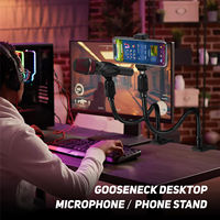 Support de microphone de bureau BAIFEILI S-R02 noir, rotation à 360°, col de cygne flexible réglable à 180°, universel, vis métallique 3/8" 5/8"