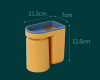 Support mural de salle de bain en plastique écologique deux pièces pour brosses à dents avec gobelet de rinçage et égouttoir intégré