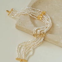 Collier ras du cou vintage élégant multi-couches en perles baroques naturelles d'eau douce pour femme, vente en gros d'usine
