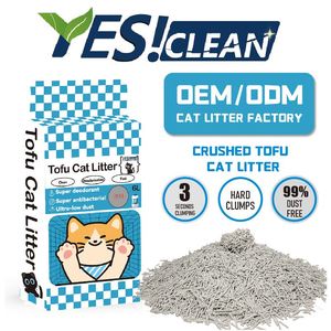 Litière pour chat en tofu de marque OEM pour usine de litière pour chat - Product Image 1