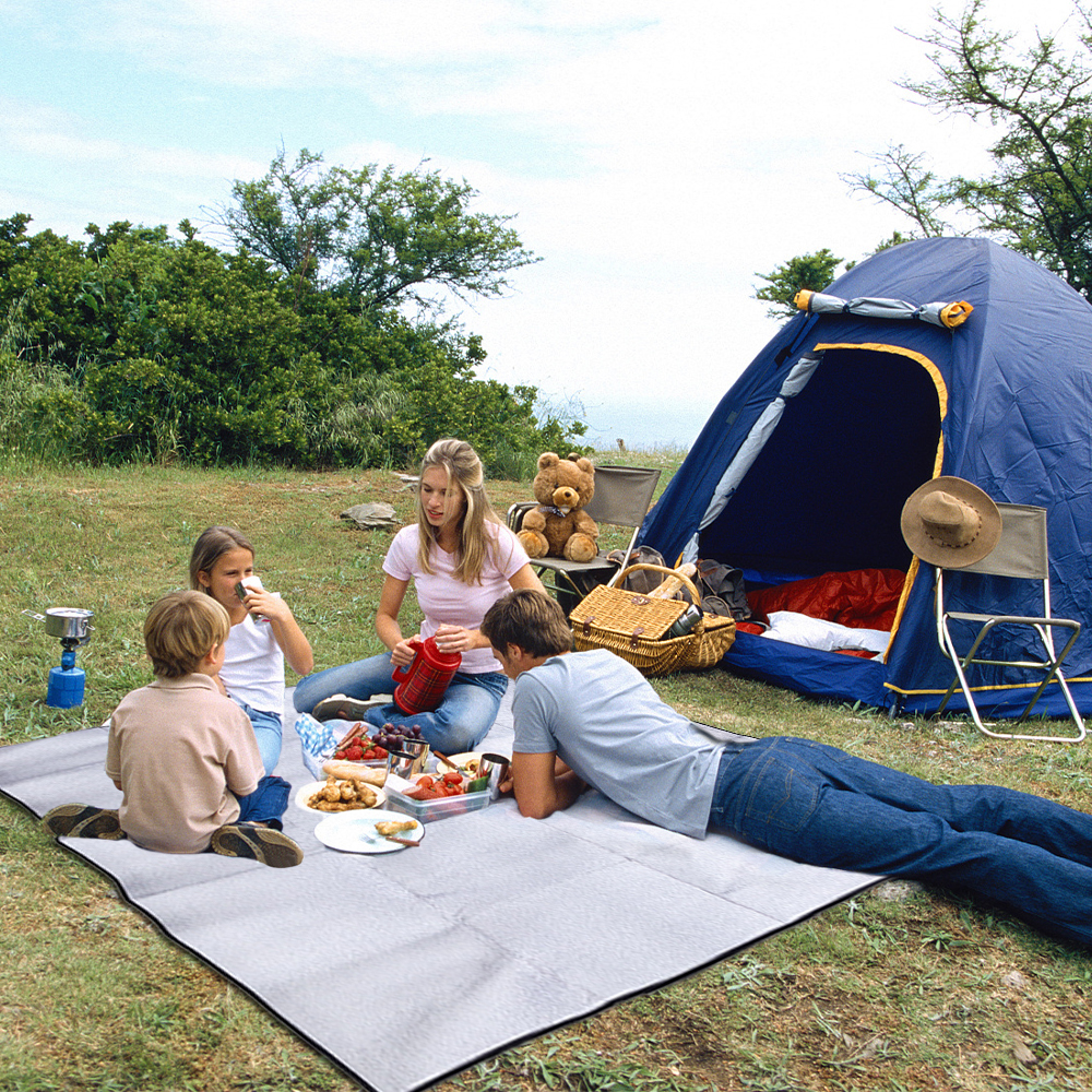 Couverture de plage, tapis de pique-nique portable, adapté à la plage, au camping, à la randonnée, au pique-nique, orange (200*140cm).-Lytech