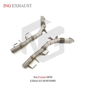 ING <span class=keywords><strong>Scarico</strong></span> Dritto Catback in Acciaio Inox per Ferrari SF90 con Scudo Termico, <span class=keywords><strong>Tubo</strong></span> ad Alto Flusso e Alte Prestazioni - Product Image 2