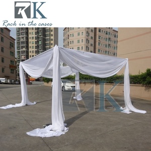 Wedding Pipe and Drape Kit Adjustable Pipe and Drape Aluminum <b>Backdrop</b> <b>stand</b> with White Curtains for Wedding Decor - Product Image 5