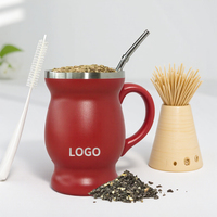 Tasse à Yerba Maté en Acier Inoxydable à Double Paroi Isolée avec Paille-Bombilla et Cuillère, Sans BPA, Isolation Thermique Classique 12-24 Heures