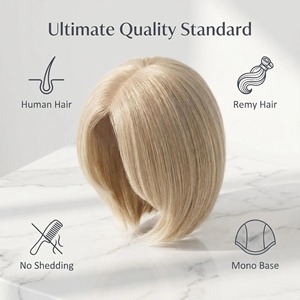 <span class=keywords><strong>Parrucca</strong></span> Frontale Mono Base di Lusso 100% Capelli Umani Remy per Donne Bianche, Capelli Caucausi, Misura Personalizzabile, Ingrosso per Saloni e Ragazze - Product Image 4