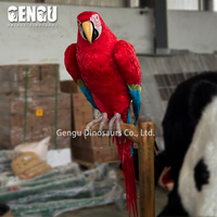 Modèle de perroquet animatronique grandeur nature en fibre de verre pour parcs zoologiques, oiseau interactif à monnayeur pour la maison, les jardins, les parcs d'aventure et les parcs à thème