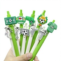 Stylos à bille créatifs à pression, série sport, en PVC souple, thème football, pour l'écriture et le bureau, vente chaude