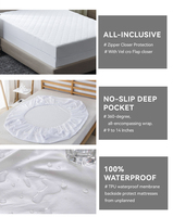 Protège-matelas imperméable drap-housse – Housse de lit hypoallergénique de qualité supérieure, protection douce et silencieuse