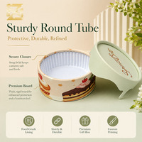 Emballage personnalisé en tube de papier kraft de qualité alimentaire écologique pour gâteaux et desserts, boîte cylindrique en carton de luxe