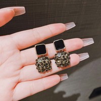 Pendientes de botón suaves y femeninos con diamantes rosas esmaltados, delicados, brillantes, para el fin de semana, joyería de moda para mujer