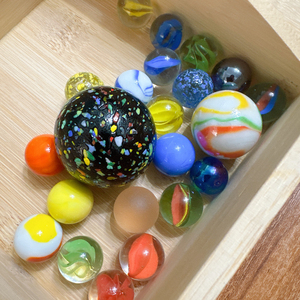 Billes de <span class=keywords><strong>verre</strong></span> en cristal de haute qualité, 16 mm, couleur unie, lustre métallique, faites à la main, motif floral, toucher réel, assortiment pour Noël et jeux - Product Image 6
