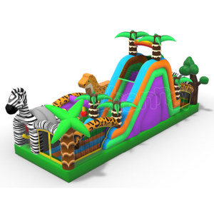 Animaux d'Afrique <span class=keywords><strong>Cours</strong></span> de jeux gonflables Terrain de rebond Sport Joute Jeu d'obstacles gonflable Course à vendre pour enfants et adultes - Product Image 1