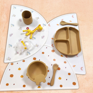 Napperon demi-rond en Silicone sans BPA, à motif créatif, pour l'alimentation de bébé, Table Anti-taches - Product Image 3