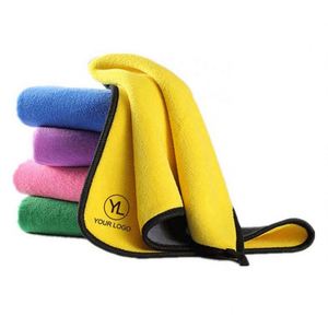 Toallas de Microfibra Gruesas de Terciopelo Coral de Secado Rápido, Bordadas Personalizadas, Ecológicas para Lavado de Autos - Product Image 1