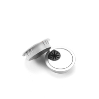 Passe-câble rond en PVC multi-tailles, argenté, pour bureau, cache-trou de câble 50-80mm, pour ordinateur, table de réunion, quincaillerie de mobilier