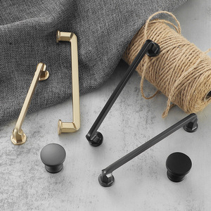 Exterior Furniture Handle Luxury Wardrobe Drawer Handle Brush Gold Kitchen Cabinet Handle and <b>Knobs</b> <b>for</b> Furniture Hardware - Product Image 6