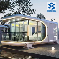 Villa Capsule Préfabriquée de Luxe Moderne, Portable et Mobile, Prête à l'Expédition, Type Château en Conteneur, 2 Chambres, Espaces Hôteliers
