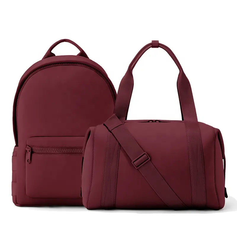 Borsa in neoprene di grande capacità bordeaux personalizzata set borsa da viaggio per marsupio sportivo da palestra zaino da donna