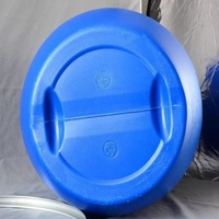 Seau de stockage d'eau en plastique de 60 L, étanche, pour voiture, camping-car, usage domestique, grande capacité, ouverture supérieure, baril bleu en plastique de 60 L