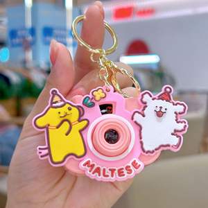 Fabricant 3D Pvc plastique enfants mignon dessin animé concepteur voiture porte-clés anneau cadeau créatif Kuromi caméra jouet porte-clés - Product Image 5