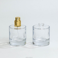 Envases de Perfume Cilíndricos Vacíos de 50 ml de Alta Popularidad con Tapa de Madera, Impresión Serigrafiada, Diseño Redondo Vintage, Caja Incluida