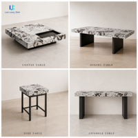 Table basse Luca Marble Snow Mountain Blue |   Marbre naturel poli, surface finie, taille personnalisée, fabrication sur mesure, commandes de projets, OEM, ODM