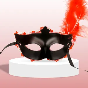 Kıyafet aksesuarları renkli Cosplay venedik Mardi Mardi maskeli moda tüy parti maskesi için parti