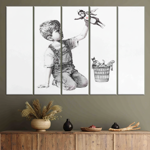 Banksy ศิลปะผ้าใบเด็ก: เกมเปลี่ยนงานศิลปะผ้าใบพิมพ์ชุด5ผืนผ้าใบ - Product Image 2