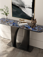 Console d'entrée en marbre de style italien, luxe léger, moderne et simple, avec structure modulaire et personnalisation possible