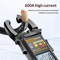 Multimeter Digital Presisi Tinggi dengan Penjepit Otomatis, Pengukur Tegangan AC, Proteksi IP40, Tegangan Maksimum 600V, Akurasi 1.5%, Multifungsi