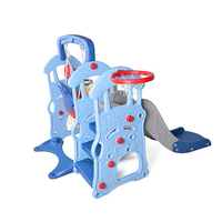 Vente en gros, petit toboggan en plastique pour tout-petits, ensemble de terrain de jeu, balançoire pour bébé avec panier de golf et de basket-ball, parc intérieur pour enfants