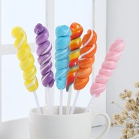 Sucette Spirale Rigide Artisanale Halal Casher aux Saveurs de Fruits Assortis et Colorés