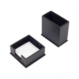 Double Desk Organizer Leather Office Product with Pen and <b>Note</b> Paper Holders for Desktop Organizing - Product Image 4