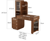 Table de toilette moderne simple en bois massif durable et extensible avec rangement, meuble de salle de bain pour la maison, coiffeuse pour chambre et hôtel
