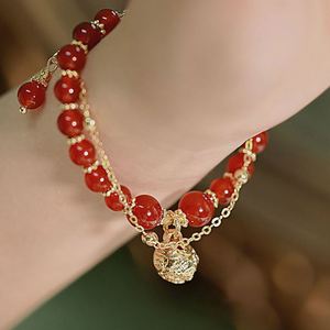 Fashion Imitation Jade Bell Layers <b>Bracelet</b> Natural Crystal Gemstone <b>Beads</b> <b>Gold</b> Handmade Lucky <b>Bracelet</b> for Women - Product Image 5