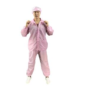 Jiangsu de suministro del fabricante Unisex Libre de pelusa Rosa lavable chaqueta y pantalones que se sala de trabajo antiestático traje de ropa - Product Image 3