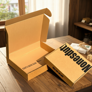 Boîtes rigides biodégradables personnalisées avec logo noir pour l'emballage de vêtements, boîtes pliantes pour l'expédition de vêtements, boîtes d'expédition pour vêtements - Product Image 3